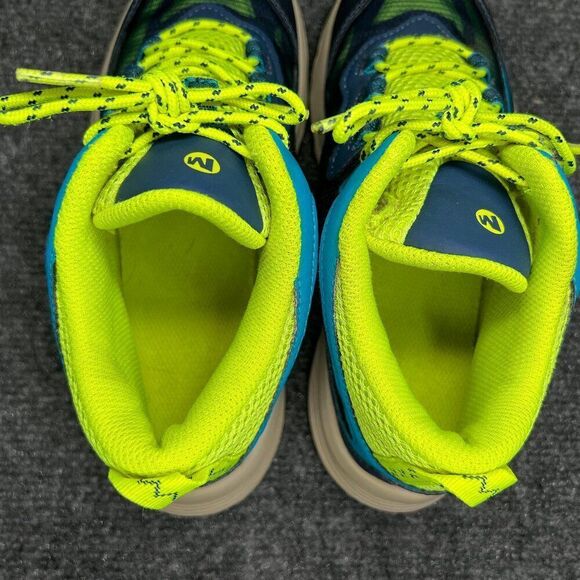 Merrell Moab Speed Mid Shoe Big Kid Size 4 Navy Hi Viz Waterproof Outdoor Hiking - Picture 10 of 13